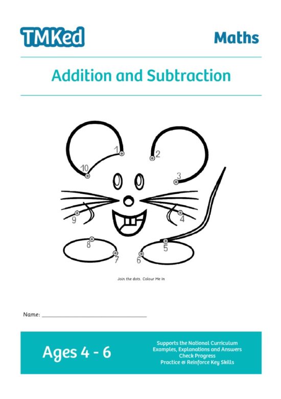 EYFS, KS1 maths worksheets for kids - addition and subtraction workbook, 4-6 years